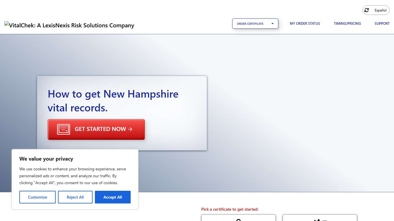 New Hampshire (NH) Marriage Certificates | Marriage Records - VitalChek